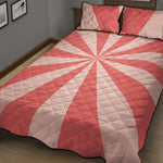 Pink Radial Rays Print Quilt Bed Set