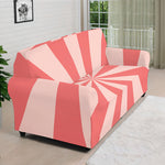 Pink Radial Rays Print Sofa Cover