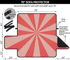 Pink Radial Rays Print Sofa Protector