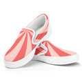 Pink Radial Rays Print White Slip On Sneakers