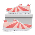 Pink Radial Rays Print White Running Shoes