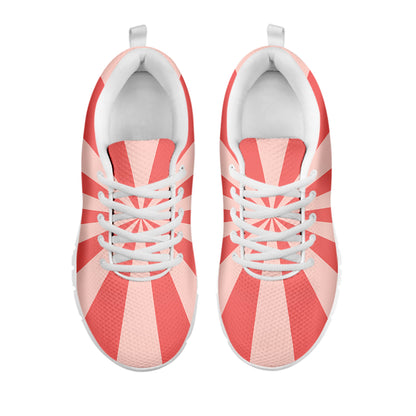 Pink Radial Rays Print White Sneakers