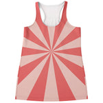 Pink Radial Rays Print Women's Racerback Tank Top