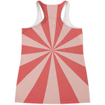 Pink Radial Rays Print Women's Racerback Tank Top