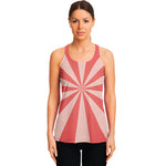 Pink Radial Rays Print Women's Racerback Tank Top