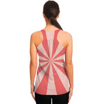 Pink Radial Rays Print Women's Racerback Tank Top