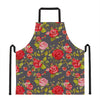 Pink Red Rose Floral Pattern Print Apron