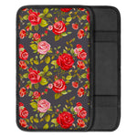 Pink Red Rose Floral Pattern Print Car Center Console Cover