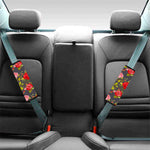 Pink Red Rose Floral Pattern Print Car Seat Belt Covers