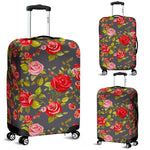 Pink Red Rose Floral Pattern Print Luggage Cover GearFrost