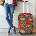 Pink Red Rose Floral Pattern Print Luggage Cover GearFrost