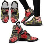 Pink Red Rose Floral Pattern Print Mesh Knit Shoes GearFrost