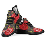 Pink Red Rose Floral Pattern Print Mesh Knit Shoes GearFrost