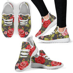 Pink Red Rose Floral Pattern Print Mesh Knit Shoes GearFrost