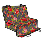 Pink Red Rose Floral Pattern Print Pet Car Back Seat Cover