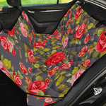 Pink Red Rose Floral Pattern Print Pet Car Back Seat Cover