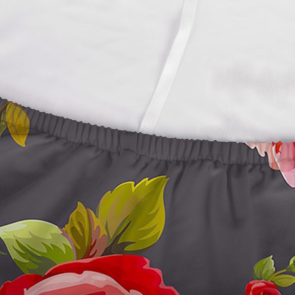 Pink Red Rose Floral Pattern Print Sofa Cover