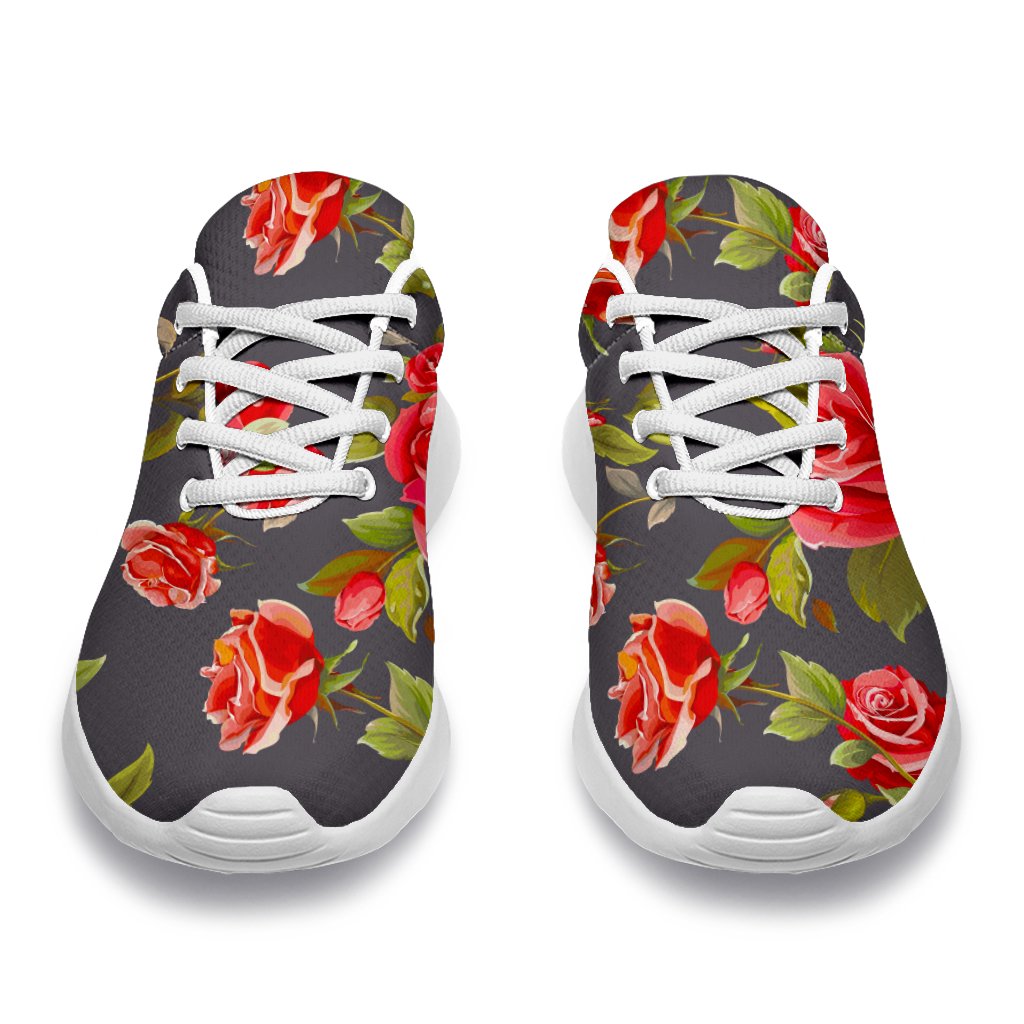 Pink Red Rose Floral Pattern Print Sport Shoes GearFrost