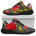 Pink Red Rose Floral Pattern Print Walking Shoes