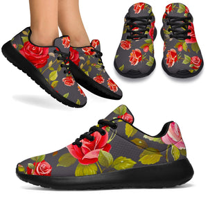 Pink Red Rose Floral Pattern Print Sport Shoes GearFrost