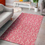 Pink Ribbon Breast Cancer Pattern Print Area Rug