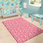 Pink Ribbon Breast Cancer Pattern Print Area Rug