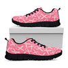 Pink Ribbon Breast Cancer Pattern Print Black Sneakers
