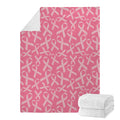 Pink Ribbon Breast Cancer Pattern Print Blanket