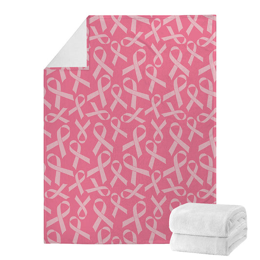 Pink Ribbon Breast Cancer Pattern Print Blanket