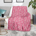Pink Ribbon Breast Cancer Pattern Print Blanket