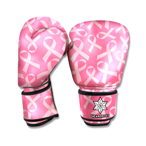 Pink Ribbon Breast Cancer Pattern Print Boxing Gloves