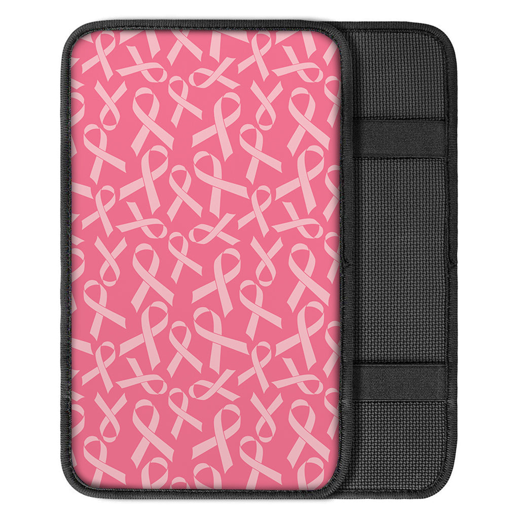 Pink Ribbon Breast Cancer Pattern Print Car Center Console Cover