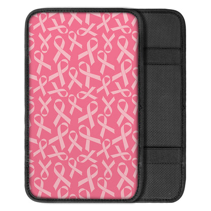 Pink Ribbon Breast Cancer Pattern Print Car Center Console Cover