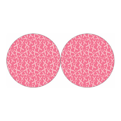 Pink Ribbon Breast Cancer Pattern Print Car Coasters