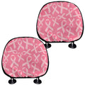 Pink Ribbon Breast Cancer Pattern Print Car Headrest Covers