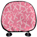 Pink Ribbon Breast Cancer Pattern Print Car Headrest Covers