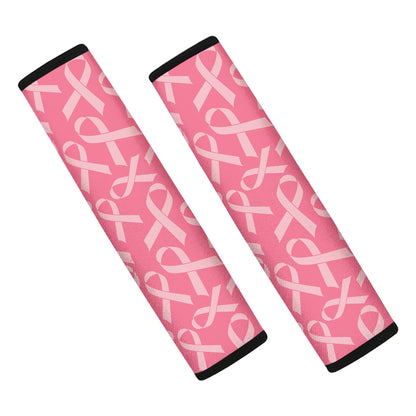 Pink Ribbon Breast Cancer Pattern Print Car Seat Belt Covers