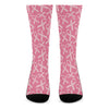 Pink Ribbon Breast Cancer Pattern Print Crew Socks