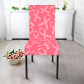 Pink Ribbon Breast Cancer Pattern Print Dining Chair Slipcover