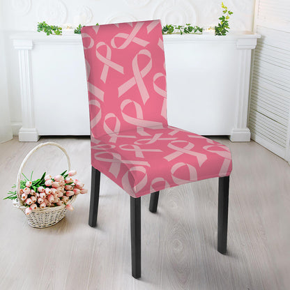 Pink Ribbon Breast Cancer Pattern Print Dining Chair Slipcover