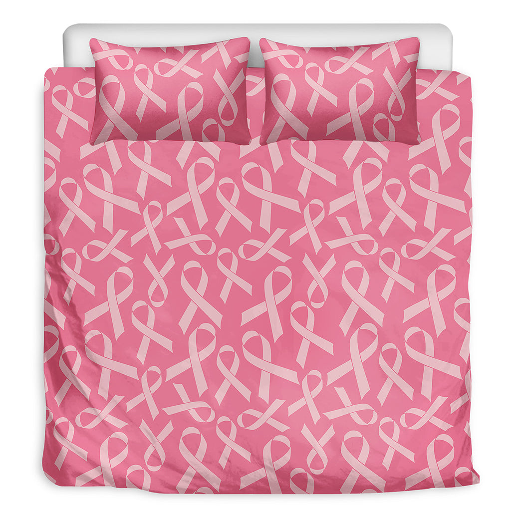 Pink Ribbon Breast Cancer Pattern Print Duvet Cover Bedding Set