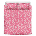 Pink Ribbon Breast Cancer Pattern Print Duvet Cover Bedding Set