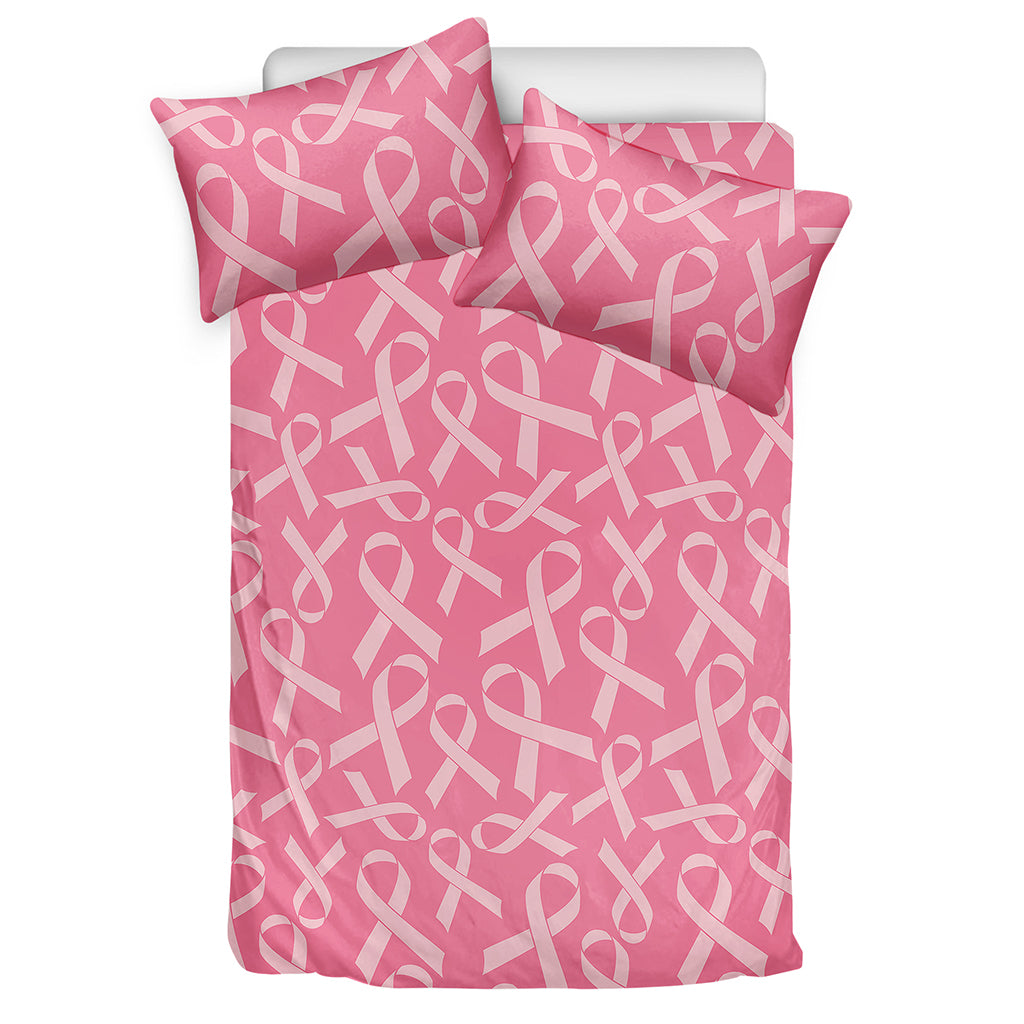 Pink Ribbon Breast Cancer Pattern Print Duvet Cover Bedding Set