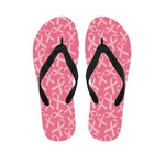 Pink Ribbon Breast Cancer Pattern Print Flip Flops