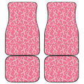 Pink Ribbon Breast Cancer Pattern Print Front and Back Car Floor Mats