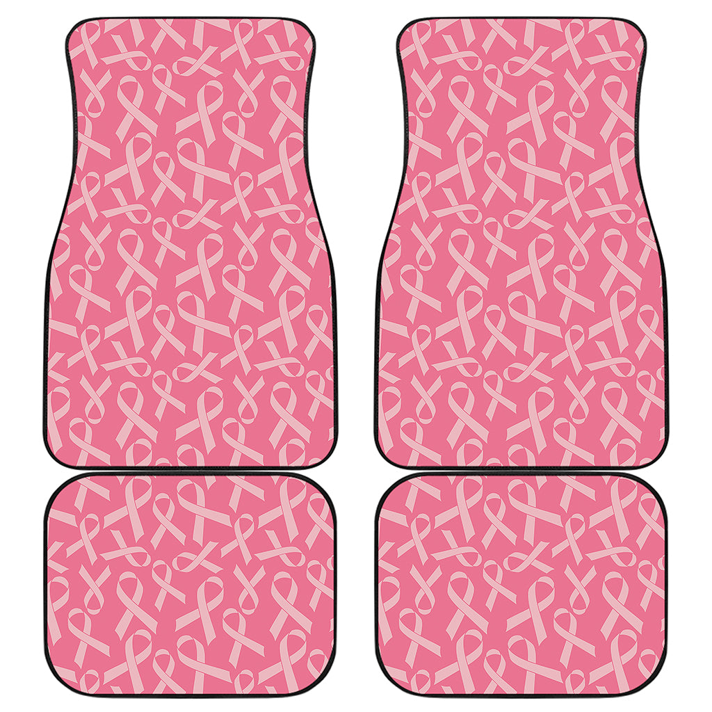 Pink Ribbon Breast Cancer Pattern Print Front and Back Car Floor Mats