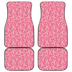 Pink Ribbon Breast Cancer Pattern Print Front and Back Car Floor Mats