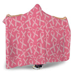 Pink Ribbon Breast Cancer Pattern Print Hooded Blanket
