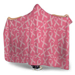 Pink Ribbon Breast Cancer Pattern Print Hooded Blanket
