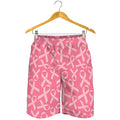 Pink Ribbon Breast Cancer Pattern Print Men's Shorts